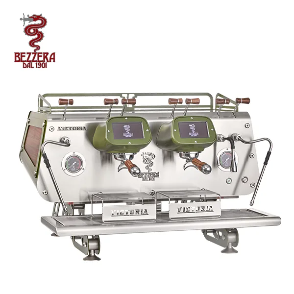 BEZZERA VICTORIA 雙孔營業用咖啡機 220V (霧綠+木紋版, 迴轉式幫浦)