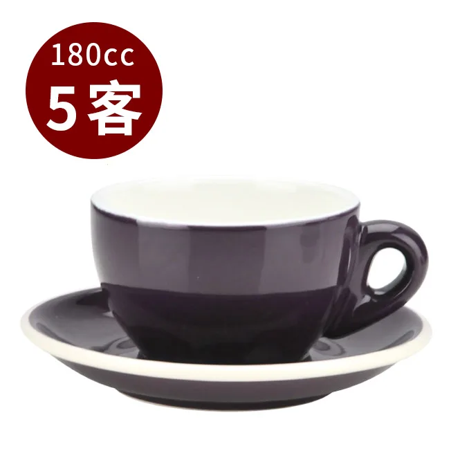 【停產】TIAMO 20號蛋形卡布杯盤組 5客 180cc 紫