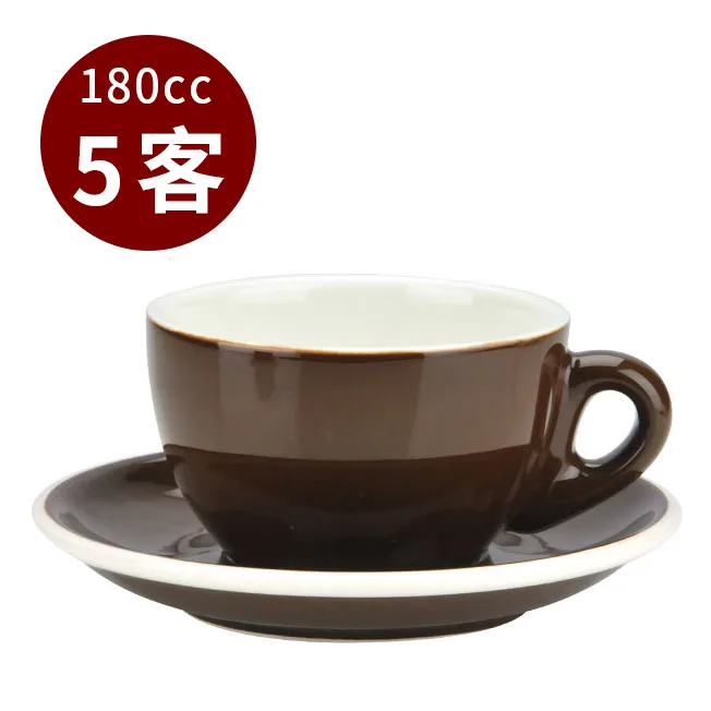 TIAMO 20號蛋形卡布杯盤組 5客 180cc 咖啡