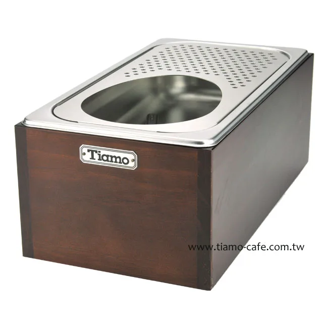 TIAMO 洗杯器渣桶附滴水盤木盒(大)