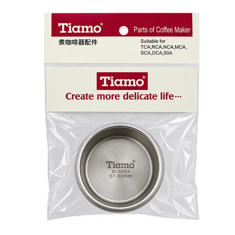 TIAMO 半自動咖啡機清洗杯1入 逆洗用無孔濾杯 58mm