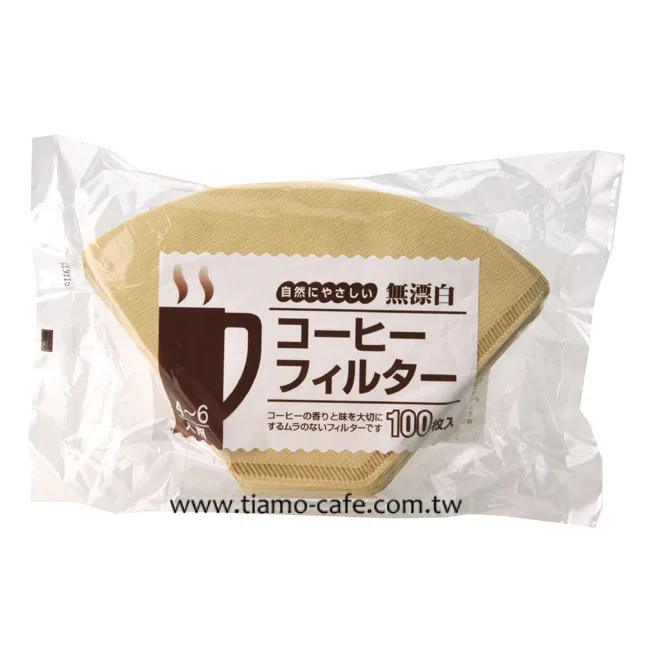 日本 103 無漂白咖啡濾紙 100入/袋裝 (4-6人用)