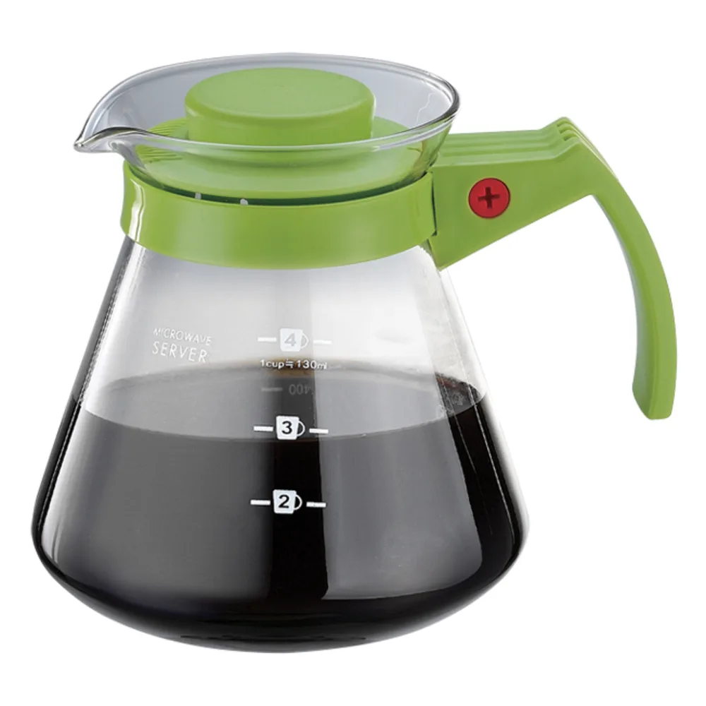 【停產】Tiamo 玻璃咖啡壺650cc/4杯 綠色