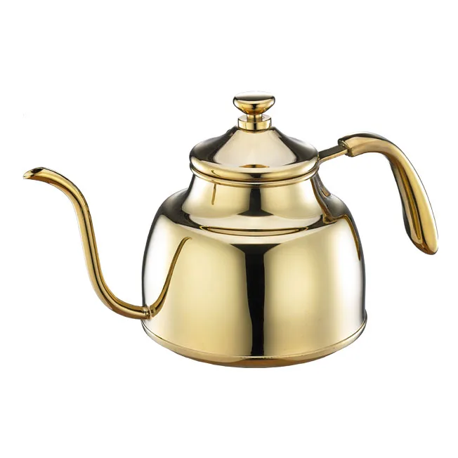 【停產】Cafe De Tiamo 新款8mm口徑 不鏽鋼細口壺-1.0L(鈦金) 通過SGS檢測 安心使用