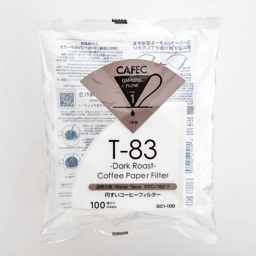 日本三洋產業CAFEC|錐型漂白濾紙| 深焙T-83|中深焙T-90|日本製( 100入 )