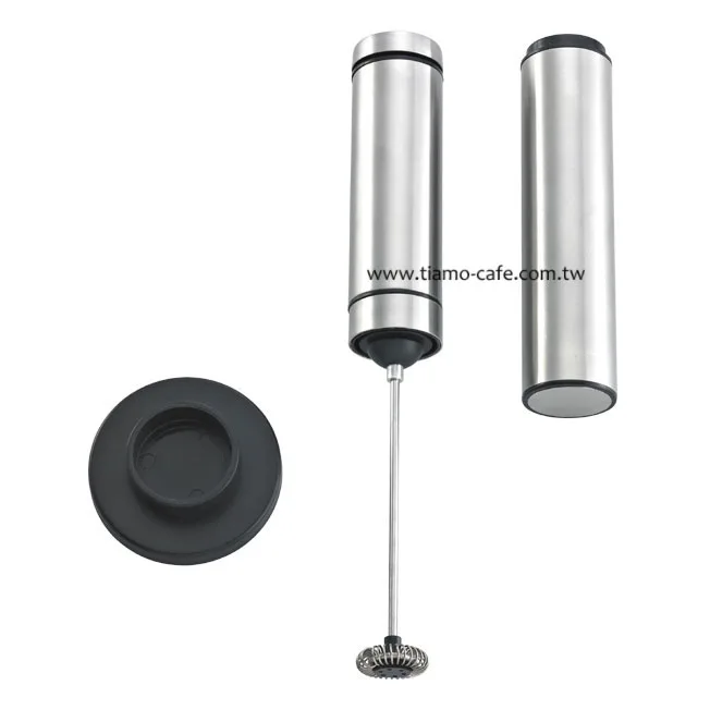 Tiamo 電動奶泡器(附架) 質感不銹鋼銀