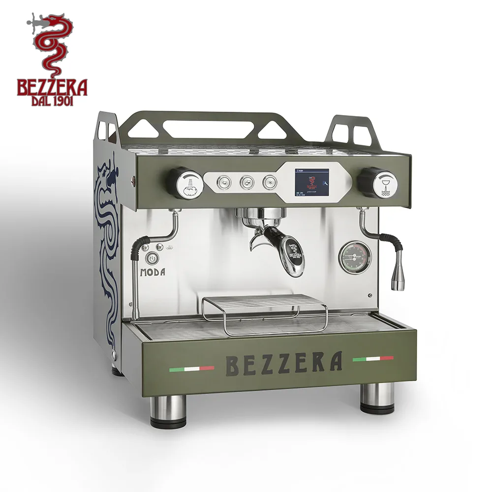 Bezzera 貝澤拉 MODA PID Display 單孔營業機 220V (霧軍綠色)