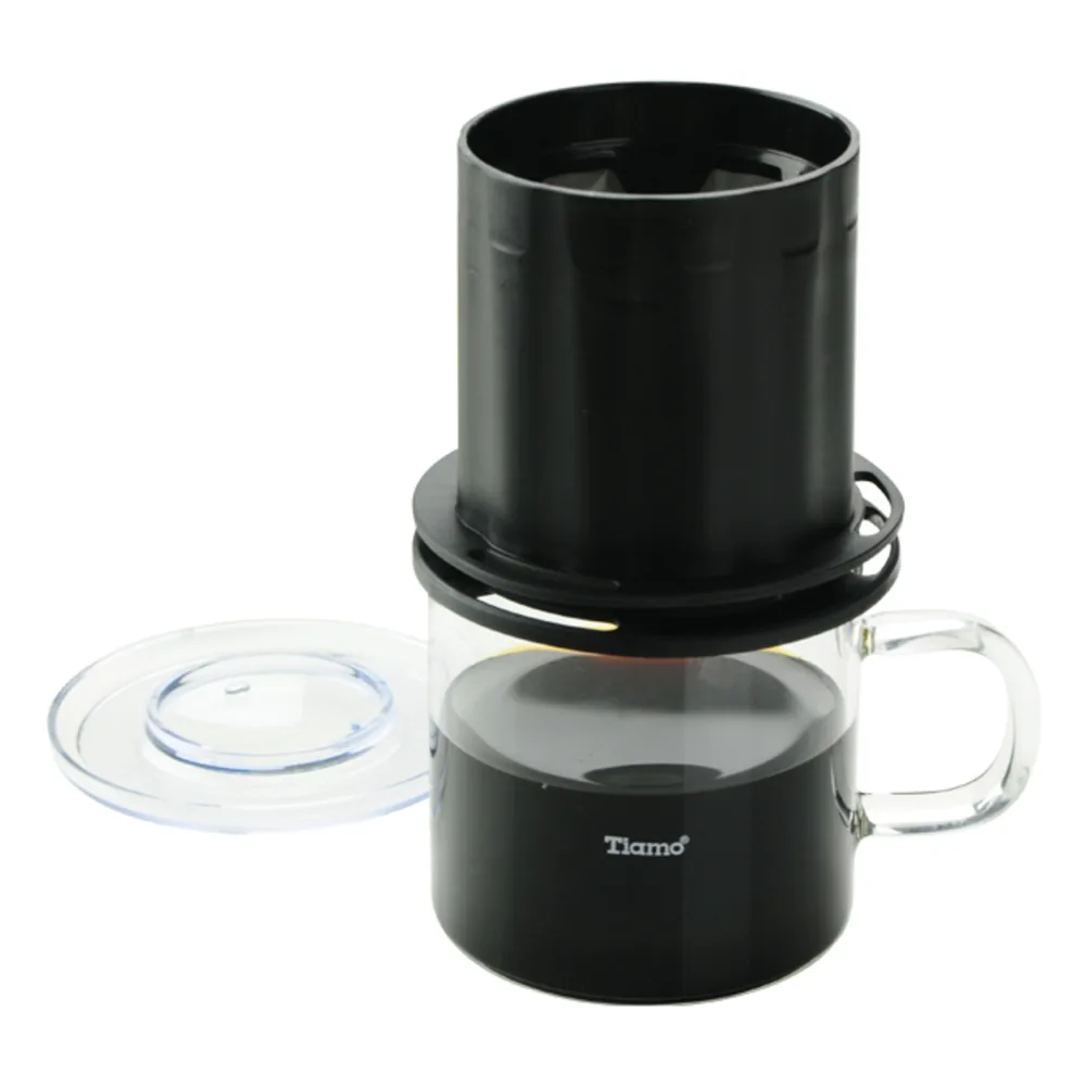 Tiamo UFO-180圓錐濾器獨享杯-黑色320cc 免用濾紙