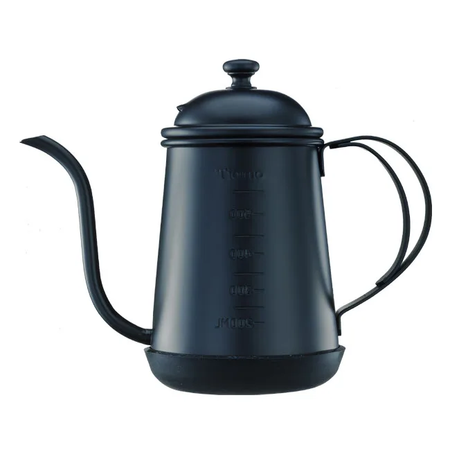 Tiamo 1405滴漏式細口壺0.7L(附刻度標) 武士黑