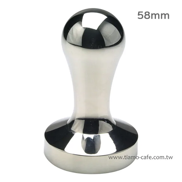 【停產】Tiamo 1214 不鏽鋼咖啡填壓器-附底墊 (亮光) 58mm