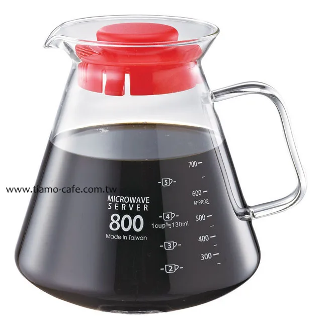 Tiamo 耐熱玻璃咖啡壺 玻璃把手款 800cc 台灣製 通過SGS檢測