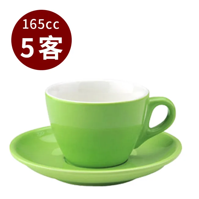 【停產】TIAMO 13號 咖啡杯盤組 5客 165cc 綠