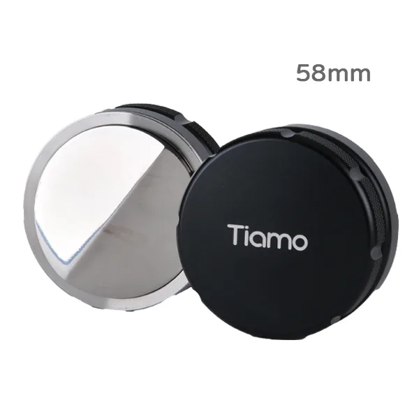 【停產】不鏽鋼一字佈粉器(帶刻度)58mm(黑色)