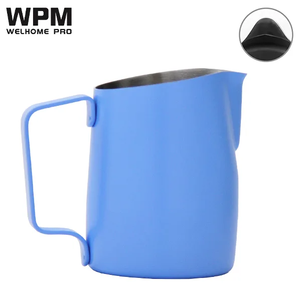WPM斜口拉花杯450cc(大圓嘴)粉藍色