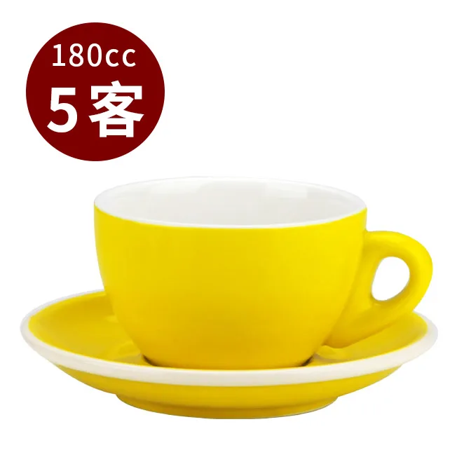 TIAMO 20號蛋形卡布杯盤組 5客 180cc 黃