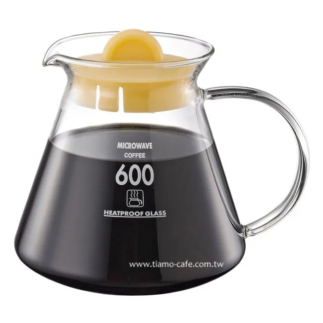 耐熱玻璃咖啡壺 600cc 圓把手