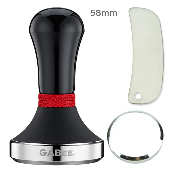 GABEE. 1406A黑色鋁柄填壓器 58 mm 紅色 + B底座 + 撥粉