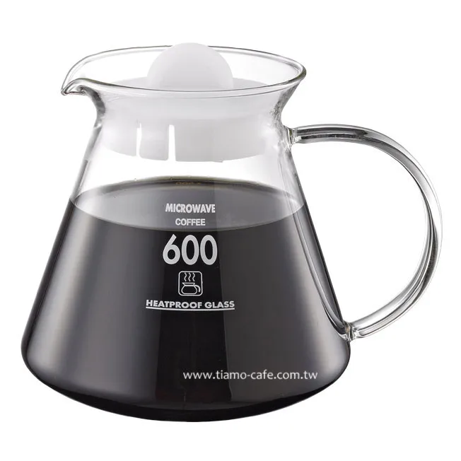 耐熱玻璃咖啡壺 600cc 圓把手