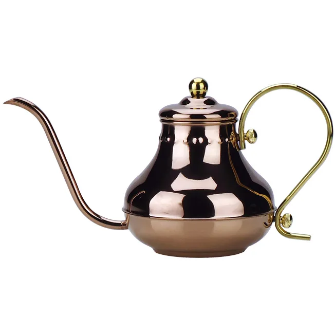 TIAMO 極細口徑 8mm 新款壺嘴細口壺 玫瑰金 700ml 適用3-5人份(杯份)
