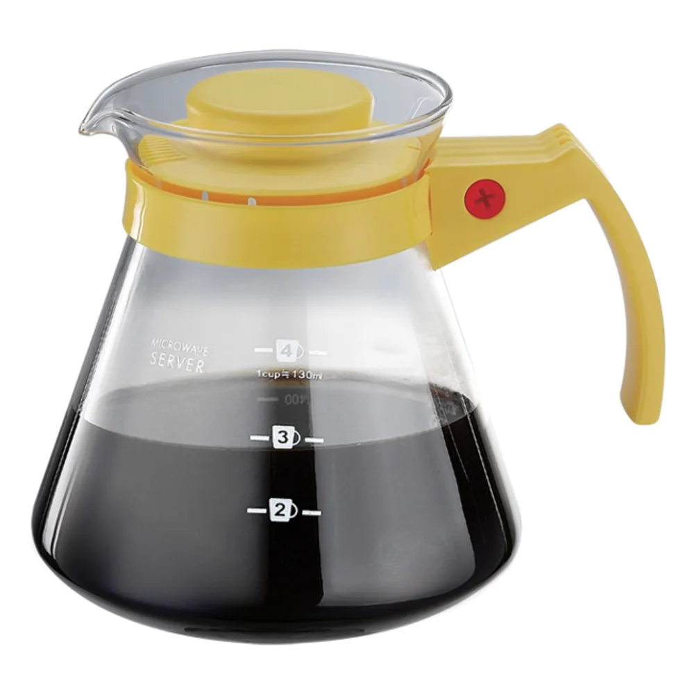 【停產】Tiamo 玻璃咖啡壺650cc/4杯 黃色