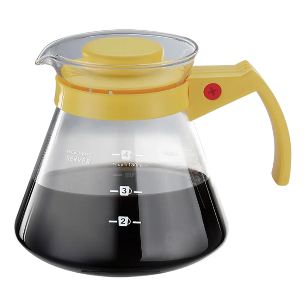 【停產】Tiamo 玻璃咖啡壺 450cc 黃色